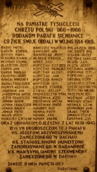 HUNDT Stanislav Anthony - Commemorative plaque, parish church, Siemianice, source: mpn.poznan.uw.gov.pl, own collection; CLICK TO ZOOM AND DISPLAY INFO