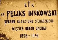 BIŃKOWSKI Felix Szczęsny - Cenotaph, parish cemetery, Sieradz, source: sieradz-praga.pl, own collection; CLICK TO ZOOM AND DISPLAY INFO