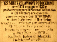 POTOCKI Mieczyslav - Commemorative plaque, St Nicholas parish church, Sławno, source: dziejeslawna.pl.tl, own collection; CLICK TO ZOOM AND DISPLAY INFO