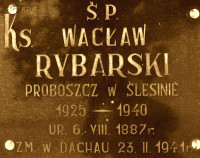RYBARSKI Vaclav - Commemorative plaque, parish church, Ślesin, source: www.wtg-gniazdo.org, own collection; CLICK TO ZOOM AND DISPLAY INFO