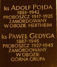 POJDA Adolph - Commemorative plaque, St Otto church, Słupsk, source: www.zieja.ovh.org, own collection; CLICK TO ZOOM AND DISPLAY INFO