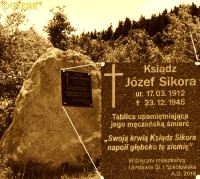 SIKORA Joseph Paul - Plaque, commemorative stone, Sokołowsko/Unisław Śląski, source: polska-org.pl, own collection; CLICK TO ZOOM AND DISPLAY INFO