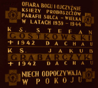 GOSTKOWSKI Steven - Commemorative plaque, church, Solca Wielka, source: panaszonik.blogspot.com, own collection; CLICK TO ZOOM AND DISPLAY INFO