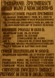 CHWIŁOWICZ Marian - Commemorative plaque, parish church, Spycimierz, source: www.spycimierz.pl, own collection; CLICK TO ZOOM AND DISPLAY INFO