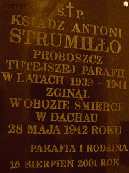 STRUMIŁŁO Martin Anthony - Commemorative plaque, church, Stare Skoszewy, source: panaszonik.blogspot.com, own collection; CLICK TO ZOOM AND DISPLAY INFO