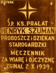 SZUMAN Anthony Henry - Commemorative plaque, St Matthew parish church, Starogard Gdański, source: kpbc.umk.pl, own collection; CLICK TO ZOOM AND DISPLAY INFO