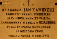 ZAWIDZKI John - Commemorative plaque, parish church, Staroźreby, source: forum.tradytor.pl, own collection; CLICK TO ZOOM AND DISPLAY INFO