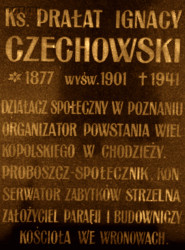 CZECHOWSKI Ignatius - Tombstone, „new” cemetery, Strzelno, source: strzelno2.bloog.pl, own collection; CLICK TO ZOOM AND DISPLAY INFO