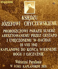 CHYCZEWSKI Joseph - Commemorative plaque, parish church, Suserz, source: parafia.suserz.pl, own collection; CLICK TO ZOOM AND DISPLAY INFO