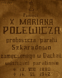 POLEWICZ Marian - Commemorative plaque, parish church, Szkaradowo, source: www.polskaniezwykla.pl, own collection; CLICK TO ZOOM AND DISPLAY INFO