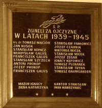 MĄCIOR Thomas - Commemorative plaque, parish church, Szynwałd, source: tuszynwald.pl, own collection; CLICK TO ZOOM AND DISPLAY INFO
