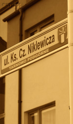 NIKLEWICZ Ceslav Stanislav - Msg Cz. Niklewicz street sign, Tarnowo Podgórne; source: thanks to Mr Kazimierz Szulc kindness, own collection; CLICK TO ZOOM AND DISPLAY INFO