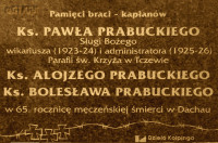 PRABUCKI Paul Basil - Commemorative plaque, Holy Cross church, Tczew, source: www.portalpomorza.pl, own collection; CLICK TO ZOOM AND DISPLAY INFO