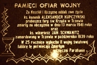 SCHWANITZ John Felix - Commemorative plaque, Exaltation of the Holy Cross parish church, Tczew, source: dawnytczew.pl, own collection; CLICK TO ZOOM AND DISPLAY INFO