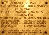 SKRABALAK Joseph - Commemorative plague, Temeszów, source: www.genealogia.okiem.pl, own collection; CLICK TO ZOOM AND DISPLAY INFO