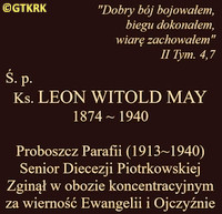 MAY Leo Witold - Epitaph, cenotaph, cemetery, Tomaszów Mazowiecki, source: ewangelicy.szm.com, own collection; CLICK TO ZOOM AND DISPLAY INFO