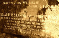 SMONIEWSKI Arthur Stanislav - Commemorative plaque, St Bartholomew church, Topola Królewska, source: panaszonik.blogspot.com, own collection; CLICK TO ZOOM AND DISPLAY INFO