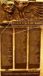 BOUZ Vaclav (Fr Ales) - Commemorative plaque, monument, Třeboň, source: www.vets.cz, own collection; CLICK TO ZOOM AND DISPLAY INFO