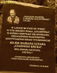 LUZAR Marian Adalbert - Commemorative stone, Trzebinia, source: www.facebook.com, own collection; CLICK TO ZOOM AND DISPLAY INFO