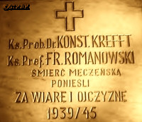 KREFFT Constantine Francis - Commemorative plaque, Corpus Christi church, Tuchola, source: www.ztn.com.pl, own collection; CLICK TO ZOOM AND DISPLAY INFO