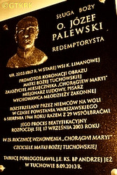 PALEWSKI Joseph - Commemorative plaque, Visitation of the Blessed Virgin Mary basilica, Tuchów, source: nitecki.wietrzykowski.net, own collection; CLICK TO ZOOM AND DISPLAY INFO