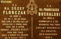 FLORCZAK Joseph - Commemorative plaques, Holiest Heart of Jesus church, Turek; source: thanks to Ms Agatha Rola-Bruni's kindness (private correspondence, 09.11.2019), own collection; CLICK TO ZOOM AND DISPLAY INFO