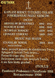 KUBIŚ Adalbert - Commemorative plaque, Holiest Heart of Jesus church, Turek, source: www.tureczek.pl, own collection; CLICK TO ZOOM AND DISPLAY INFO