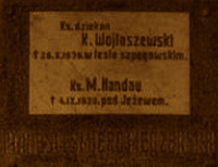 HANDAU Mieczyslav - Commemorative plaque, parish church, Tymawa, source: www.tczewska.pl, own collection; CLICK TO ZOOM AND DISPLAY INFO