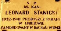 STAWICKI Leonard - Commemorative plaque, St Florian parish church, Uniejów, source: panaszonik.blogspot.com, own collection; CLICK TO ZOOM AND DISPLAY INFO