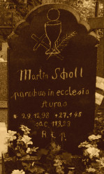 SCHOLL Martin - Grave plague, parish cemetery, Uraz, source: www.glogow.pl, own collection; CLICK TO ZOOM AND DISPLAY INFO