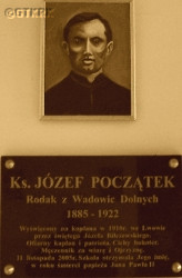 POCZĄTEK Joseph - Commemorative plaque, Fr Joseph Początek Primary School, Wadowice Dolne, source: wadowicegorne.pl, own collection; CLICK TO ZOOM AND DISPLAY INFO