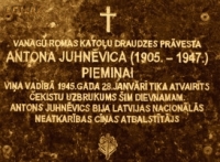 JUCHNIEWICZ Anthony - Commemorative plaque, St Anne church, Vanag (Latvia), source: www.dekaini.lv, own collection; CLICK TO ZOOM AND DISPLAY INFO