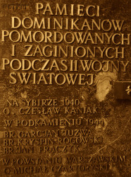 JUŹWA Dominic (Bro. Gartias) - Commemorative plaque, St Dominic church, Warsaw-New Town-New Town, source: own collection; CLICK TO ZOOM AND DISPLAY INFO