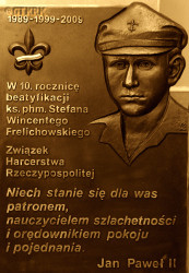 FRELICHOWSKI Steven Vincent - Commemorative plaque, Polish Scouts Movementy ZHR HQ, Warsaw, source: www.harcerze.zhr.pl, own collection; CLICK TO ZOOM AND DISPLAY INFO