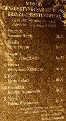 DROZDOWSKA Olympia (Sr Edwarda) - Commemorative plaque to the victims of Wola hospital on 05.08.1944, St Clement Hofbauer parish church, Warsaw-Wola, source: pl.wikipedia.org, own collection; CLICK TO ZOOM AND DISPLAY INFO