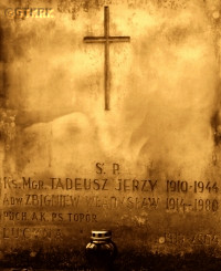 KOZŁOWSKI Thaddeus George - Grave plague, Old Powązki cemetery, Warsaw; source: thanks to Mr Andrew Szymański kindness, own collection; CLICK TO ZOOM AND DISPLAY INFO