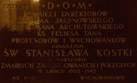 ARCHUTOWSKI Roman - Commemorative plaque, Theological Seminary, Warsaw, source: own collection; CLICK TO ZOOM AND DISPLAY INFO