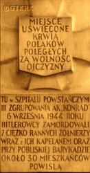 CZARTORYSKI John Baptist Francis (Fr Michael) - Commemorative plaque, murder site, Warsaw, Tamka Str., source: www.czartoryski.dominikanie.pl, own collection; CLICK TO ZOOM AND DISPLAY INFO