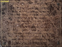 POPIEŁUSZKO George Alexander - Commemorative plaque, Theological Seminary of Warsaw archdiocese, Krakowskie Przedmieście str., Warsaw, source: own collection; CLICK TO ZOOM AND DISPLAY INFO