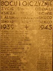 DĄBSKI Zbigniew - Commemorative plaque, Theological Seminary, Krakowskie Przedmieście str., Warsaw, source: own collection; CLICK TO ZOOM AND DISPLAY INFO
