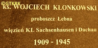 KŁONKOWSKI Wojciech Nikodem - Tablica nagrobna, cenotaf, cmentarz Nowy, Wejherowo, źródło: mogily.pl, zasoby własne; KLIKNIJ by POWIĘKSZYĆ i WYŚWIETLIĆ INFO