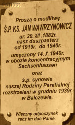 WAWRZYNOWICZ John - Commemorative plaque, Nativity of Mary church, Wenecja, source: www.panoramio.com, own collection; CLICK TO ZOOM AND DISPLAY INFO