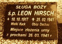 HIRSZ Leo Luke - Grave plague, St Lawrence parish cemetery, Gdynia Wielki Kack, source: hirsz.net.pl, own collection; CLICK TO ZOOM AND DISPLAY INFO