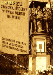 MYSAKOWSKI Stanislav Francis - Commemorative plaque, Heart of Jesus Knights’ Army chapel, Wieniawa, source: opencaching.pl, own collection; CLICK TO ZOOM AND DISPLAY INFO