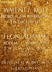 KOTT Valentine - Commemorative plaque, sanctuary of the Merciful Lord Jesus of Five Wounds, Wieruszów, source: sanktuarium-cieszecin.pl, own collection; CLICK TO ZOOM AND DISPLAY INFO
