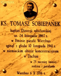 SOBIEPANEK Thomas - Commemorative plaque, St Peter and St Paul parish church, Wierzbno, source: www.parafiawierzbno.com.pl, own collection; CLICK TO ZOOM AND DISPLAY INFO