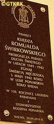 ŚWIRKOWSKI Romualdo - Commemorative plaque, Holy Spirit church, Vilnius, source: l24.lt, own collection; CLICK TO ZOOM AND DISPLAY INFO