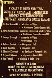 DROZDALSKI John - Commemorative plaque, St Catherine the Virgin and Martyr parish church, Witonia, source: lodz-andrzejow.pl, own collection; CLICK TO ZOOM AND DISPLAY INFO