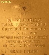 KRUPIŃSKI Marian Alexander - Commemorative plaque, St Barbara parish church, Wittenheim, France, source: cdn.website-editor.net, own collection; CLICK TO ZOOM AND DISPLAY INFO