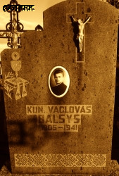 BALSYS Vaclav - Tomb, parish cemetery, Kudirkos Naumiestis, Lithuania, source: www.findagrave.com, own collection; CLICK TO ZOOM AND DISPLAY INFO